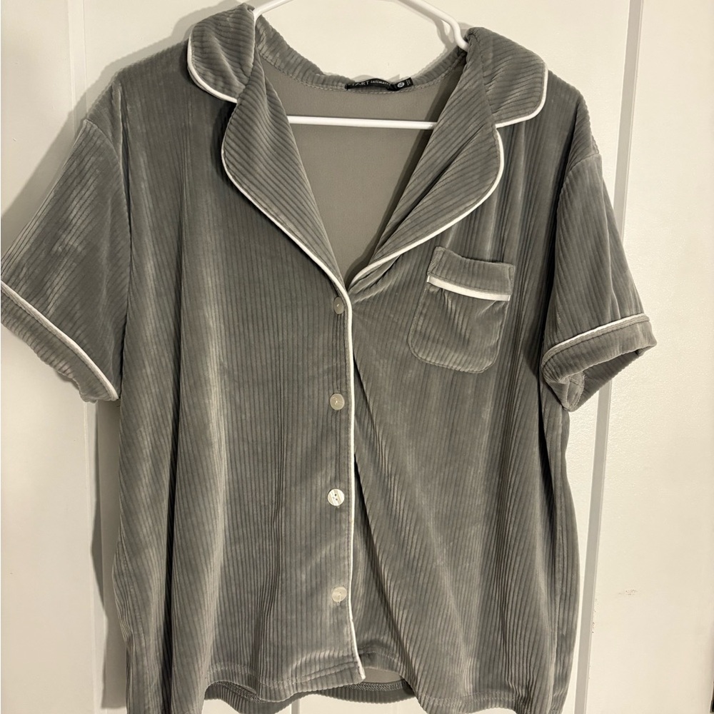 Gray Velvet Women's Pajama Top